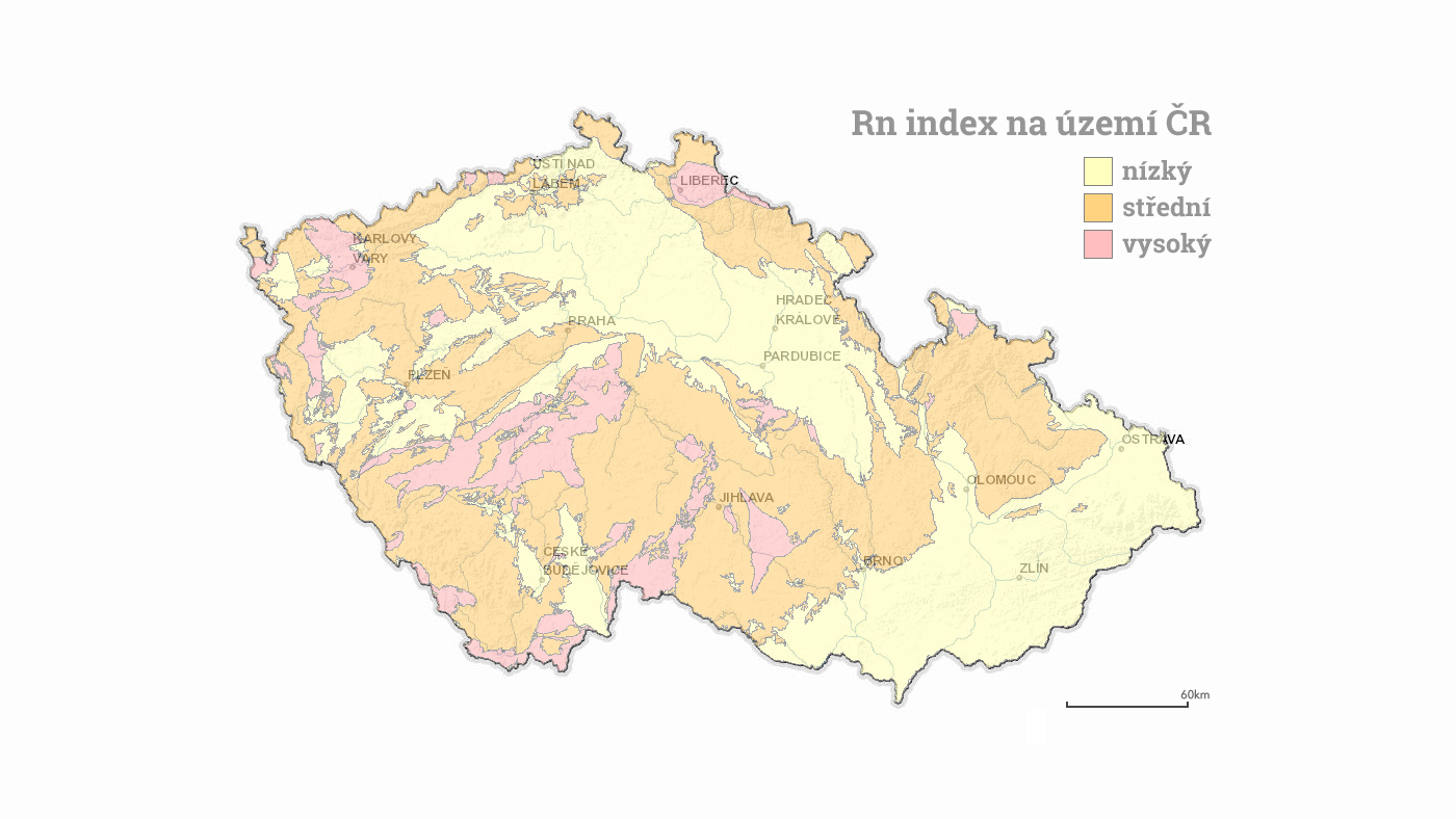 Mapa Rn indexu v ČR - Izolace proti radonu