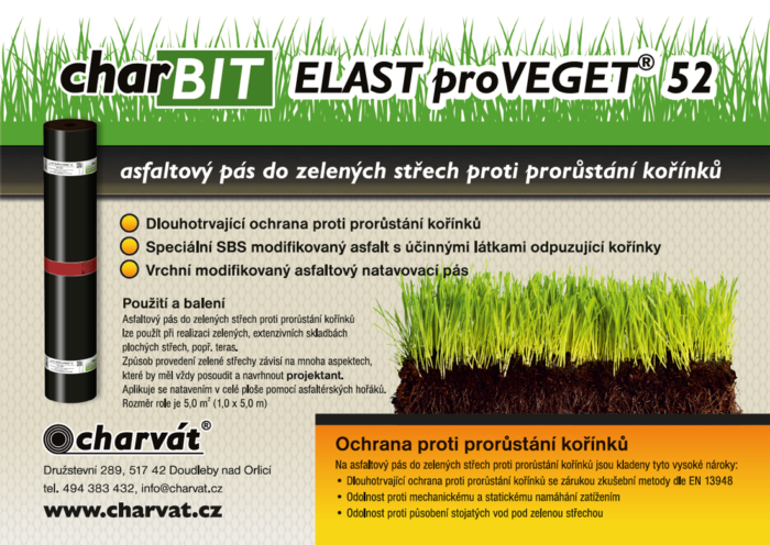 charBIT ELAST proVEGET® 52 pro zelené střechy